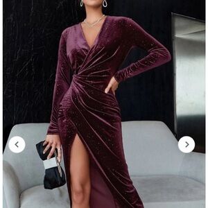 DOUBLE CRAZY Wrap GLITTER Velvet Dress